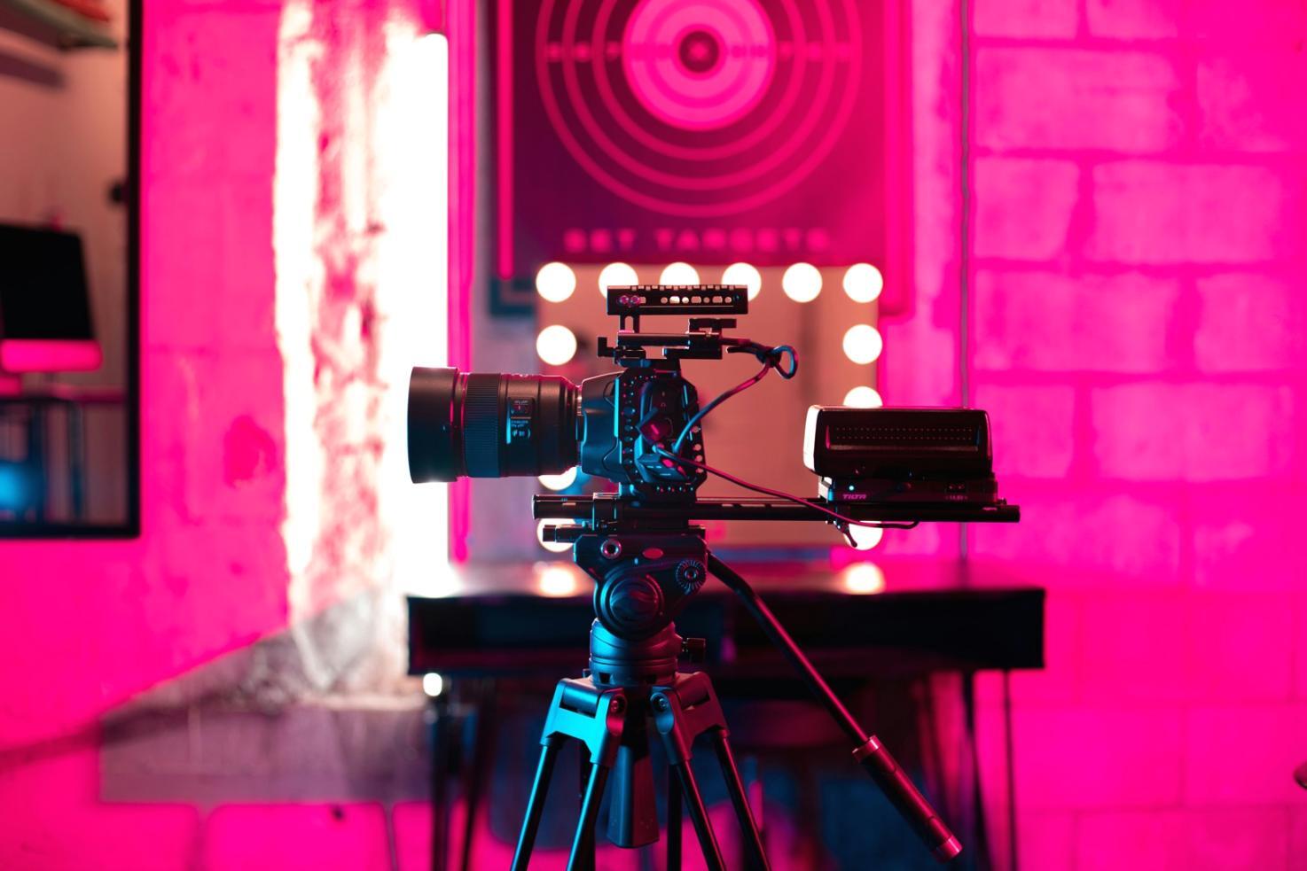 Students collaborating on editing techniques in modern learning environment